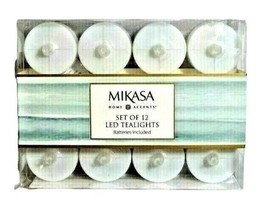 Mikasa White LED Tealights Set of 12 Battery Flameless Holiday Home Acce... - $20.54