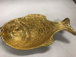 Gold Fish Serving Bowl Le Mieux China 22K Hollywood Glam - £120.27 GBP