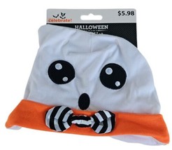 Way To Celebrate Halloween Baby Hat - white orange ghost - £4.18 GBP