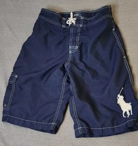 Boys Polo Ralph Lauren Blue Swim Trunks Logo Pony Size L(14-16) - £15.65 GBP