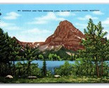 Due Medicina Lago Glacier National Park Montana MT Unp Lino Cartolina - $3.36