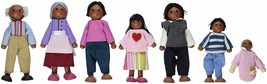 Doll House Family African American 7-pc Set Dollhouse Wooden Dolls Kids Play Toy - £29.39 GBP