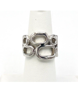 Silver Tone Lia Sophia Structure Ring Size 6 - $16.29 CAD