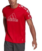 adidas Mens Aeroready Own The Run Celebration Logo Graphic T-Shirt,Red,Small - £31.16 GBP