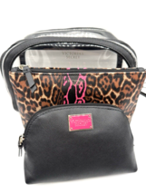 Victorias Secret Wild Leopard 3 in 1 Beauty Bag Makeup Case Nested trio Cosmetic - $24.66