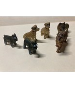 Lot of 6 Small Plastic Dog Figures Variety Dog Puppy Toys - £3.84 GBP