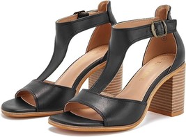 TINSTREE Wedge Heels for Women, Women&#39;s T-Strap Open Toe Sandal Heeled Size 11 - £19.28 GBP