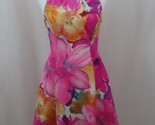 PRIVY Fit &amp; Flare Scoop Back Sleeveless Dress Hot Pink Floral Watercolor... - $15.74