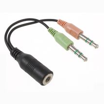 Dual 3.5mm Male to Single 3.5mm Female Headphone Mic Audio Y Splitter Ca... - $5.92