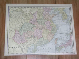 1896 Antique Map Of China / Chinese Empire / Verso Persia Iran Afghanistan - £21.19 GBP