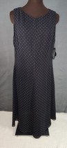 Tahari Black Tan Circle Print Sleeveless V Neck 100% Silk Flare Dress Sz... - £71.90 GBP