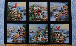 24.5&quot; X 44&quot; Panel Birds Animals Winter Seasonal Fabric Panel D486.59 - £6.96 GBP