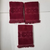 3 Cannon Monticello Bath Towel Set Fringe Sculpted Vintage 1970s 43&quot; x 21&quot; - £29.03 GBP