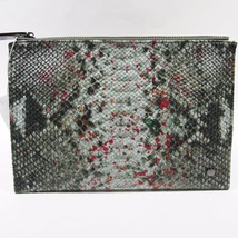 Neiman Marcus Women’s Clutch Handbag.Embossed Python Snake Print. Olive. - $63.58