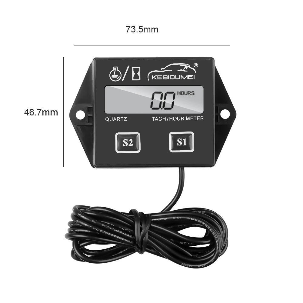 Kebidumei Digital Engine Tach Hour Meter Waterproof Tachometer Gauge Engine RPM - £11.19 GBP