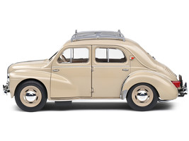 1956 Renault 4CV Beige Tourterelle w Roof Rack 1/18 Diecast Car Solido - £58.72 GBP