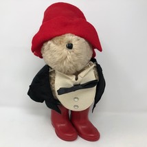 VTG Paddington Bear 15&quot; Darkest Peru EdenToys Plush Bowtie Red Boots Hat Teddy - $27.71