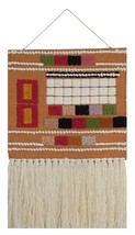 Long Tassel Wall Hanging Blended Wool Modern Hand Woven Bohemian Tapestry 16x32" - $44.04