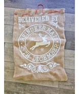 large Drawstring Burlap Bag Christmas Gift Bags linen sack for big gift ... - £12.13 GBP