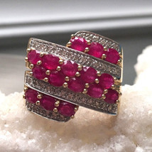 Solid Gold 14k Passion Ruby Ring 3ct Statement Ring Vintage Le Vian Size 9.25  - £2,357.66 GBP