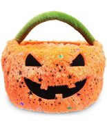 Plush Pumpkin Bag for Kids Halloween Trick or Treat Candy Holder Buckets... - $344.22 MXN