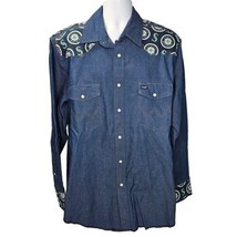 Seattle Mariners Wrangler Denim Dress Shirt Mens XL Button Down Long Sleeve MLB - £21.01 GBP