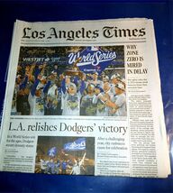 LA TIMES Nov 3, 2025- WORLD SERIES CHAMPIONS LA DODGERS -NEW - $18.81