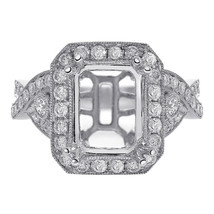0.90 Carat Diamond Engagement Ring 18K White Gold Mount Setting - £1,519.41 GBP