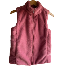 J Crew Women Faux Fur Vest K2216 XS Pink Fall Clothing Guava Berry Full Zip Warm - £13.62 GBP