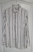 Forever 21 Button Up Blouse Women&#39;s Striped Long Sleeve Size 0X Rayon - £6.30 GBP