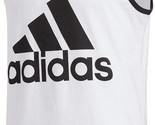 adidas Men&#39;s Badge Of Sport Logo Graphic Tank White-Black-Large - £15.41 GBP