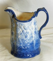 Ceramic Pitcher Blue &amp; White Floral Designs - $39.59
