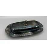 Vtg Oneida Silver Plated Butter Dish With Glass Insert &amp; Ornate Details - $17.32