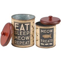 Kitty Cat Treats Storage Canisters with Lids - SALE - £30.05 GBP