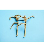 Dancing Couple People Brooch Pin Modern Sculptural Brooch Abstract Matte... - $376.25 MXN
