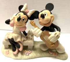 Lenox Disney Mickey Minnie Sweetheart Serenade Guitar Porcelain Figurine - £209.67 GBP