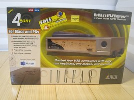 Nos Iogear Miniview Dvi 4 Port Usb Kvm Peripheral Switch G-CS104U Mac Windows Pc - £37.36 GBP