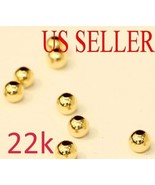 1pc  22k  yellow gold 4mm round polish loose  bead  4 MM - £23.65 GBP