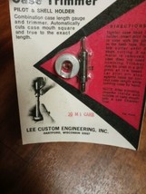 Vintage NOS Lee Case Trimmer Pilot &amp; Shell Holder 30 M1 Carbine - $9.89