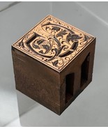 G Antique Ornate Floral Capital Letter &quot;G&quot; Printing Block Copper on Metal - $23.76