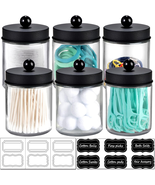 6Pc Apothecary Jars Bathroom Vanity Organizer- Rustic Farmhouse Decor St... - $41.26 CAD