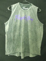 Prince Purple Rain LIC Muscle T-shirt Sz L Sleeveless Gray Bi-Level Raw Hemline - £23.97 GBP