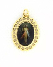 Divine Mercy Catholic Religious Medal Pendant Gold Plated Jesus  Miserco... - £7.88 GBP