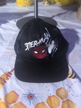Black Spider-Man Trucker Hat Marvel, Adjustable Baseball Cap, Marvel Fanwear - £5.52 GBP