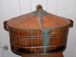 Vintage Copper Moonshine Pot with Welded Top - €190,74 EUR