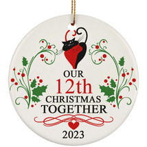 12th Wedding Anniversary 2023 Ornament Gift 12 Year Christmas Married Co... - £11.79 GBP