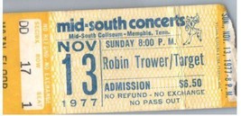 Robin Trower Ticket Stub November 13 1977 Memphis Tennessee - $34.64
