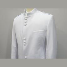 Mens Apollo  King  Banded Collarless suit Chinese Mandarin Wide leg AG98 White image 4