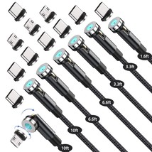 540 Rotation Magnetic Charging Cable(7-Pack, 1.6Ft/3.3Ft/3.3Ft/6.6Ft/6.6Ft/10Ft/ - £31.16 GBP