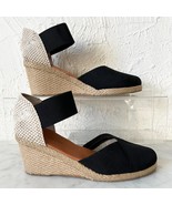 Andre Assous Anouka Espadrille Wedge Sandals Black/Natural Jute - Women&#39;... - £52.77 GBP